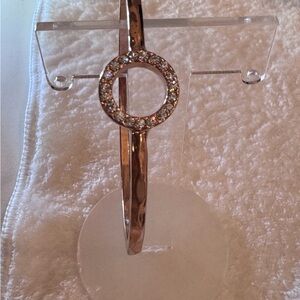 Fashion Rose Gold Circle Bracelet with crystals